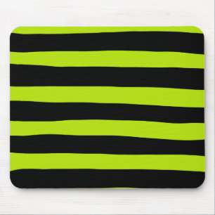 Alfombrilla De Ratón Bandas desiguales - Verde animado y negro