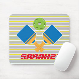 Alfombrilla De Ratón Bandas monogramadas Jugador de pelota azul verde