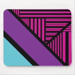 Alfombrilla De Ratón Bandas triangulares: rosa, púrpura, azul y negro