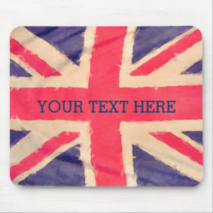 Alfombrilla De Ratón BANDEIRA UNION JACK grunge + seu texto