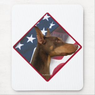 Alfombrilla De Ratón Bandera 2 del Pinscher del Doberman