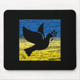 Alfombrilla De Ratón Bandera amarilla azul paloma ucraniana paz ave Ucr