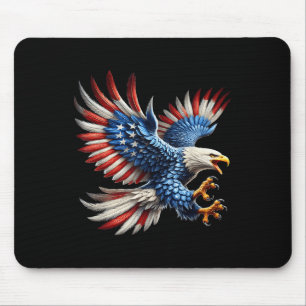Alfombrilla De Ratón Bandera Americana Águila Calva 4 De Julio Usa Patr