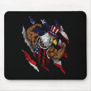 Alfombrilla De Ratón Bandera Americana Águila Calva Musculosa Bicicleta