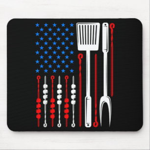 Alfombrilla De Ratón bandera americana barbacoa hijo papá esposo día de