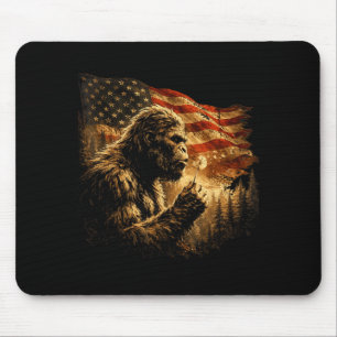 Alfombrilla De Ratón Bandera americana bigfoot soplando diente de león