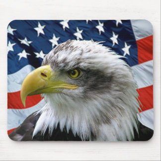 Alfombrilla De Ratón Bandera americana calva Mousepad de Eagle