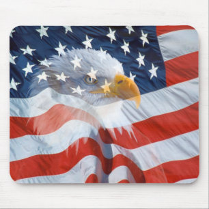 Alfombrilla De Ratón Bandera americana calva patriótica de Eagle