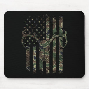 Alfombrilla De Ratón Bandera Americana Camuflaje Cráneo de Ciervo Caza