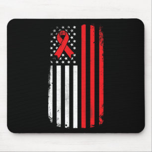Alfombrilla De Ratón Bandera Americana Conciencia del Cáncer de Sangre