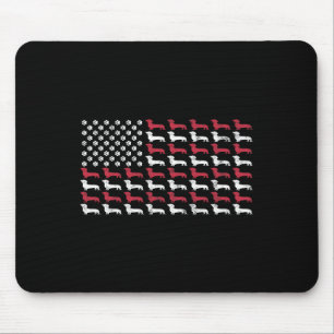 Alfombrilla De Ratón Bandera Americana Dachshund Perro Patriótico Hombr