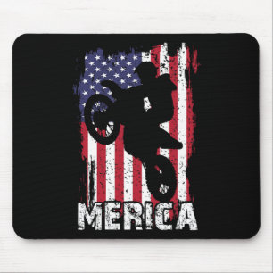 Alfombrilla De Ratón Bandera Americana De Bicicleta Merica Motocross 4