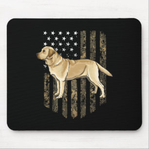 Alfombrilla De Ratón Bandera Americana De Camuflaje Labrador Retriever