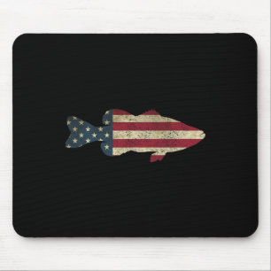 Alfombrilla De Ratón Bandera Americana de Pesca Byss Vintage Patriótica