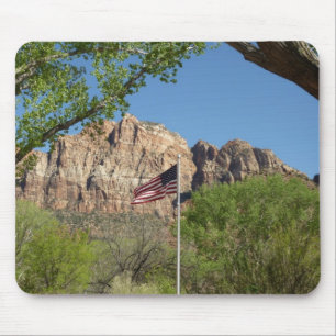 Alfombrilla De Ratón Bandera Americana en Zion National Park II