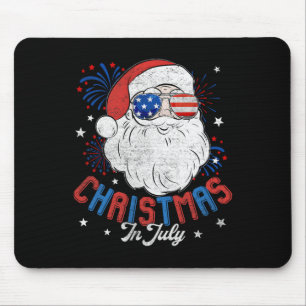 Alfombrilla De Ratón Bandera Americana Gafas de sol Navidad En Julio Sa