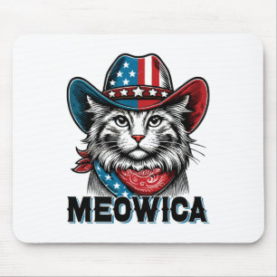 Alfombrilla De Ratón Bandera Americana Meowica Graciosa 4 De Julio Patr