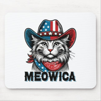 Alfombrilla De Ratón Bandera Americana Meowica Graciosa 4 De Julio Patr