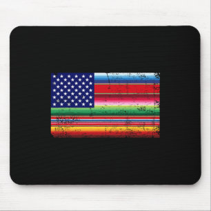 Alfombrilla De Ratón Bandera Americana Mexicana Usa Serape Cinco De May