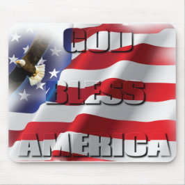 Alfombrilla De Ratón Bandera Americana Muy Patriótica Dios Bendiga Amér