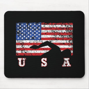 Alfombrilla De Ratón Bandera Americana Natación USA Regalo Equipo Swift