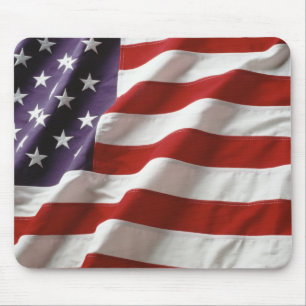 Alfombrilla De Ratón Bandera americana ondulada Mousepad