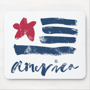 Alfombrilla De Ratón Bandera americana Paintstrokes