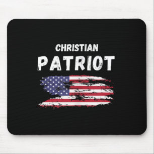 Alfombrilla De Ratón Bandera Americana Patriota Cristiana Fe Y Libertad