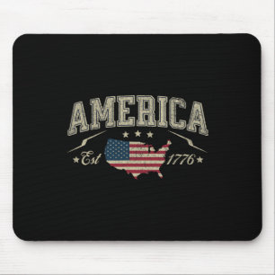 Alfombrilla De Ratón Bandera Americana Patriótica Usa Est 1776 4 De Jul