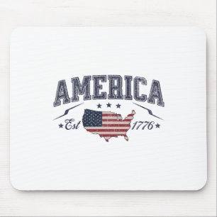 Alfombrilla De Ratón Bandera Americana Patriótica Usa Est 1776 4 De Jul