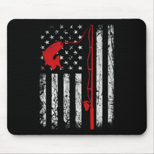 Alfombrilla De Ratón Bandera Americana Pesca Rod Regalos Patrióticos de