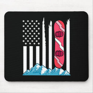 Alfombrilla De Ratón Bandera Americana Snowboard Gigantes de Snowboard