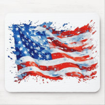 Bandera Americana USA Acuarela 4 de Julio