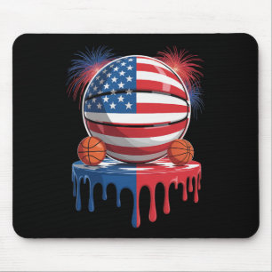 Alfombrilla De Ratón Bandera Americana Usa Helado Goteo Juego Esqueleto