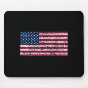 Alfombrilla De Ratón Bandera Americana USA Negra Distorsionada Hombres