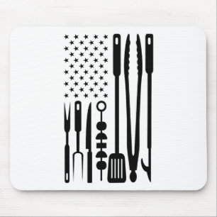Alfombrilla De Ratón Bandera Americana Utensil Bbq Tools Griller Pitmas