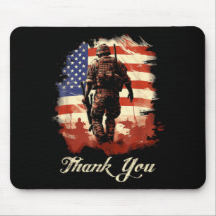 Alfombrilla De Ratón Bandera Americana Veterano Militar Gracias Día de 