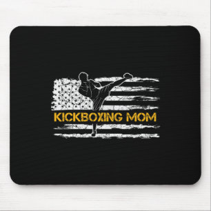 Alfombrilla De Ratón Bandera Americana Vintage Mma Kickboxing Luchadora
