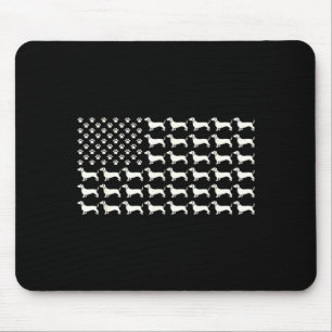 Alfombrilla De Ratón Bandera Americana Vintage Patriótico Dachshund Pap