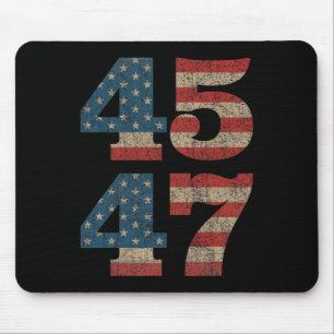 Alfombrilla De Ratón Bandera Americana Vintage Retro 45 47 2024 Trump 4