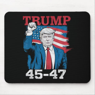 Alfombrilla De Ratón Bandera Americana Vintage Retro USA Trump 45 47