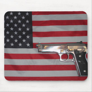 Alfombrilla De Ratón Bandera americana y arma Mousepad