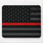 Alfombrilla De Ratón Bandera apenada oscuridad del bombero<br><div class="desc">Una oscuridad apenó el mousepad de la oficina de la bandera del bombero del estilo.</div>