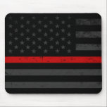 Alfombrilla De Ratón Bandera apenada oscuridad del bombero<br><div class="desc">Una oscuridad apenó el mousepad de la oficina de la bandera del bombero del estilo.</div>