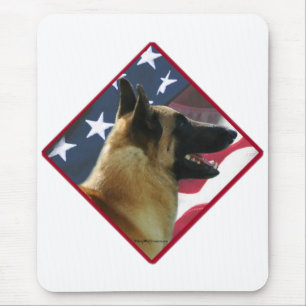 Alfombrilla De Ratón Bandera belga malinois; Malinois 4 de julio, Estad