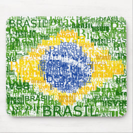 Alfombrilla De Ratón Bandera brasileña - el Brasil textual