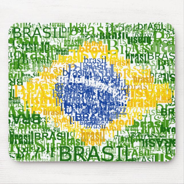 Alfombrilla De Ratón Bandera brasileña - el Brasil textual (Frente)