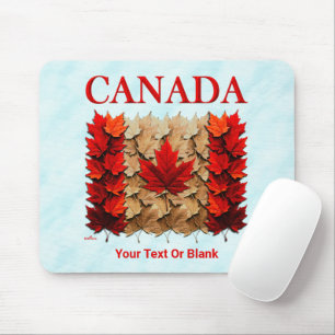 Alfombrilla De Ratón Bandera canadiense de la hoja de arce de otoño