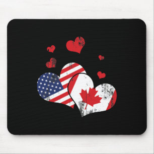 Alfombrilla De Ratón Bandera canadiense patriótica de Estados Unidos Am