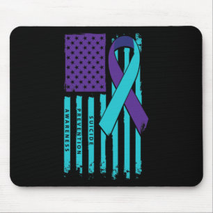 Alfombrilla De Ratón Bandera Cinta Suicida Conciencia Salud Mental